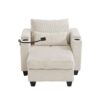 Convertible Chaise Lounge Sofa Chair Sofa Bed With USB Ports, Cup Holders, Phone Holder, And Storage - Beige - Image 18