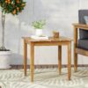 Outdoor Square Side Table With Slatted Top And Wood Frame - Teak - Image 7