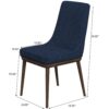 Kate - Mid-Century Modern Dining Chair (Set of 2) - Fabric - Blue - Image 10