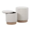 Marla - Contemporary Nesting Ottoman Set - Natural / Cream - Image 2