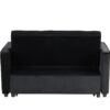 Maeve - Velvet Convertible Sleeper Loveseat With Tufting and Side Pocket - Black - Image 4