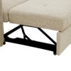 Multi-Functional Pull-Out Sofa Bed L-Shape Sectional Sofa With Adjustable Headrest, Wireless Charging, Cup Holders And Hidden Storage For Living Room - Beige - Image 24