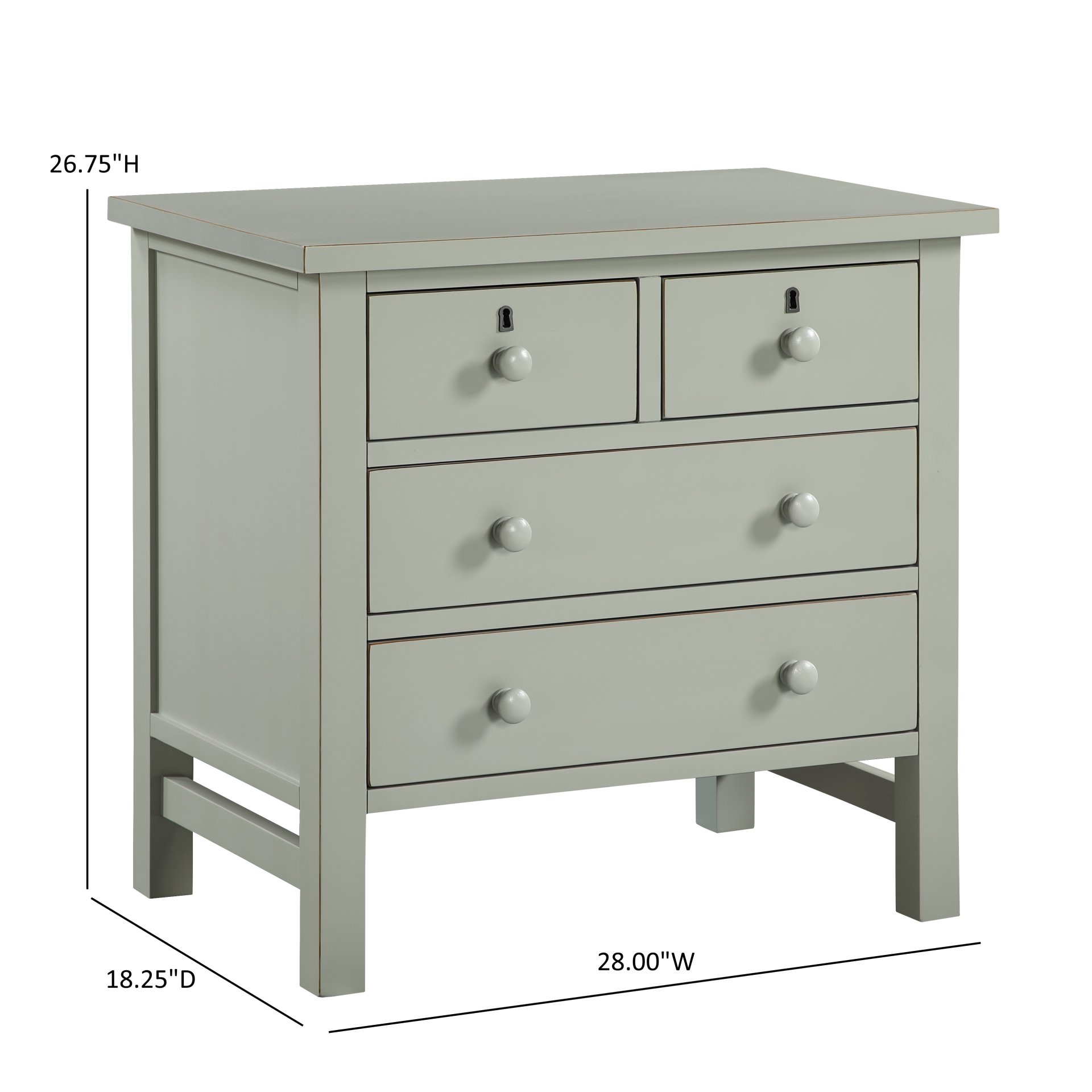 Georgina - 4 Drawer Storage Nightstand - Antique Grey - Image 3
