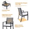 Modern Classic Cast Outdoor Patio Dining Chairs, Ergonomic Lattice Backrest Design, Sunbrella Cushion, Weather Resistant And Durable (Set of 2) - Ember Black - Image 6