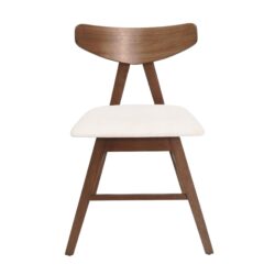 Vida - Mid Century Modern Dining Chair (Set of 2) With Upholstered Seats - Light Beige