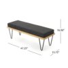 Upholstered Bench With Hairpin Legs - Charcoal Gray - Image 3