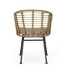 Randy - Modern Wicker Chair With Water Resistant Cushions - Brown / Beige - Image 11