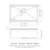 Workstation Kitchen Sink 30" X 18" X 10" Single Bowl Undermount 16 Gauge - Gunmetal Black - Image 3