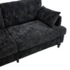 Modern Style Chenille 2 Seater Sofa With LED Light, USB Port And Storage Bag - Black - Image 24