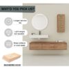 Imitative Wall Mounted Bathroom Vanity With Resin Sink And Side Cabinet, Soft Close Drawers - Imitative Oak - Image 7