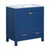 Bathroom Vanity With Single Sink, Combo Cabinet Undermount Sink, Bathroom Storage Cabinet With 2 Doors And A Drawer, Soft Closing, Multifunctional Storage, Solid Wood Frame - Blue - Image 15