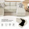U-Shaped Sofa Sectional Sofa Pull-Out Sofa Bed With A Storage Chaise Lounge, Charging Devices For Living Room - Beige - Image 8