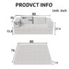 Convertible Couch Bed With 2 Pillows, 3 Seat Folding Floor Couch & King Size Bed Mattress, Diy Combination - Beige - Image 3