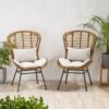 Calypso - Outdoor Chair With Water Resistance Cushion And Iron Frame - Beige - Image 2