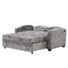 Pull Out Sofa Bed Modern Chenille Convertible Loveseat Sofa With Adjsutable Backrest, 2 Pillows, Cup Holders, USB Ports For Living Room, Apartment - Gray - Image 18