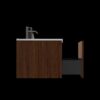Etna - Striped Bathroom Vanity With Ceramic Sink, Wall Mounted Floating Bathroom Vanity For Modern Bathroom - White - Image 8