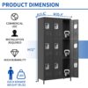 12 Door Lockers With Lock For Secure Storage - Black - Image 3
