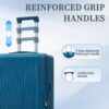20" / 24" / 28" 3 Pieces / Set Spinner Wheel Luggage, Carry On Suitcase, Matching Color, TSA Combination Lock - Navy - Image 5