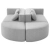Boneless - Couch Modular Sectional Sofa With Deep Seating And Curved Design - Gray - Image 10