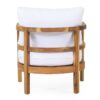 Outdoor Acacia Wood Patio Club Chair, Wood Patio Furniture, Waterproof Thick Cushion Deep Seating For Porch, Weight Capacity 400Lbs - Light Teak / White - Image 11