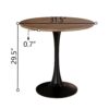 Mid Century Modern Walnut Round Dining Table With Top & Pedestal Base - Walnut / Black - Image 3
