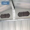 Outdoor Storage Shed, Metal Garden Shed Backyard Utility Tool House Building With 2 Doors And 4 Vents For Car, Truck, Bike, Garbage Can, Tool, Lawnmower - Dark Gray - Image 7