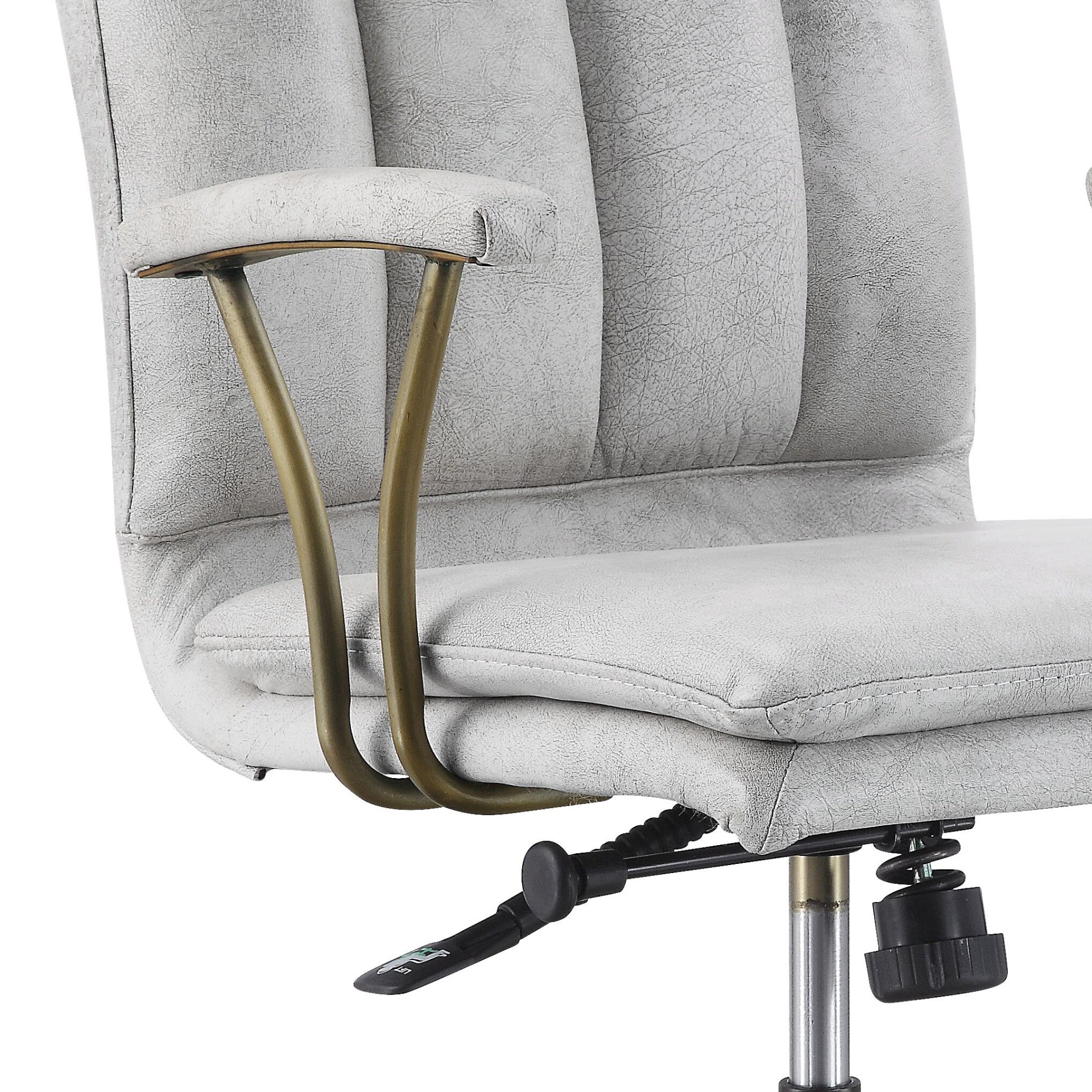 Damir - Vintage Top Grain Leather Office Chair - Antique White / Vintage - Image 4
