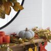 Knite Pumpkin Ornament Decor For Holiday Harvest Festival Fall Festival & Thanksgiving (Set of 4) - Gray - Image 2