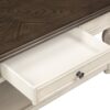 End Table With Storage Drawer - Antique White / Brown - Image 5