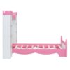 Castle Shaped Bed With Storage Shelf, Dreamy Twin Size Platform Bed For Kids Bedroom - White / Pink - Image 5