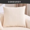 Compression Sofa: Combining Chaise Longue With 3 Seater, Corduroy Fabric, Full Sponge Compression Sofa, Combined Sofa With 4 Pillows For Living / Home Furniture / Apartment - White - Image 15
