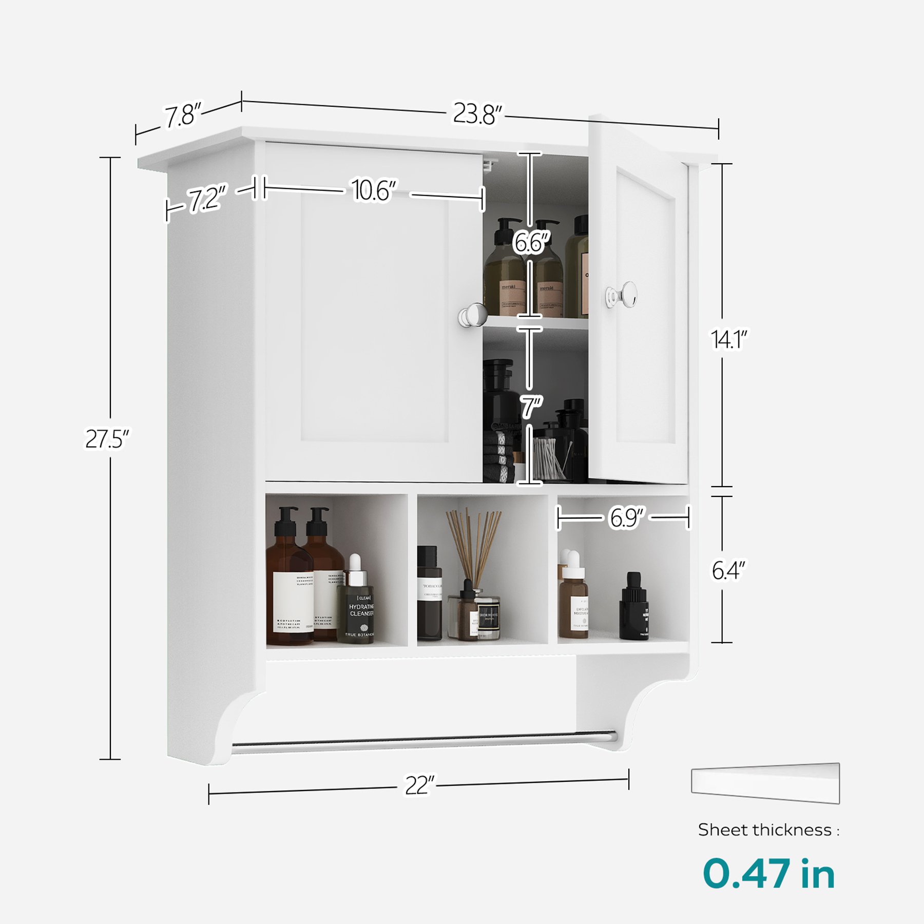 Bathroom Cabinet - White - Image 3