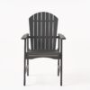 Outdoor Weather Resistant Acacia Wood Adirondack Dining Chairs Set (Set of 2) - Dark Gray - Image 4