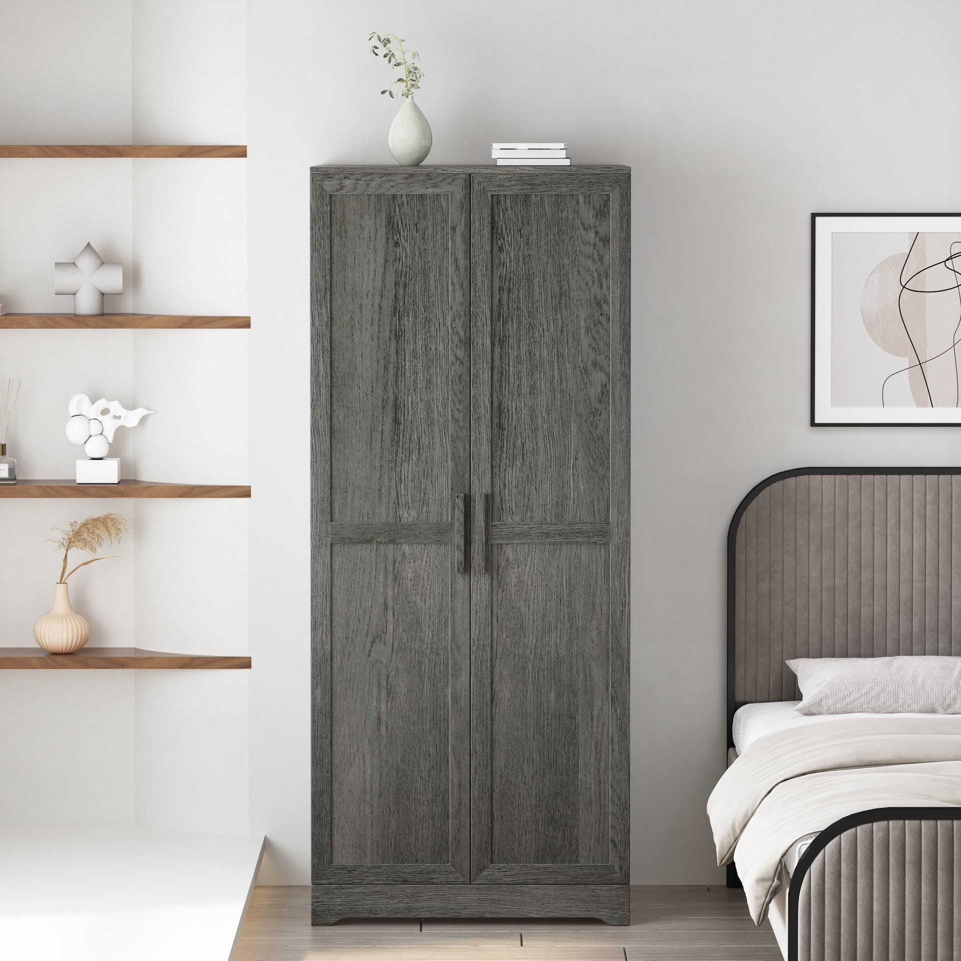 Danbury - Wood Wardrobe - Gray - Image 5