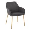 Daniella - Contemporary Dining Chair (Set of 2) - Gold / Charcoal - Image 2