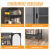 Metal Glass Door Display Storage Cabinet, 5 Tier Cube Bookshelf Storage Cabinet With 3 Adjustable Shelves For Kitchen, Dining Room, Living Room, Bathroom, Home Office - Black - Image 10