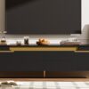 TV Stand For TVs Up To 80", TV Cabinet With 4 Drawers And 2 Spacious Cabinets, 5 Metal Legs For Living Room - Black - Image 5