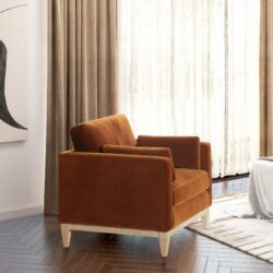 Knox - Modern Farmhouse Arm Chair - Burnt Orange