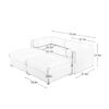 Stylish Modern Chenille 2 Seater Sofa With Ottoman Storage And Cylindrical Armrests - Green - Image 11