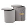 Dahlia - Contemporary / Glam Nesting Ottoman Set - Silver - Image 4
