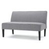 Contemporary Loveseat & Upholstered Fabric And Birch Wood Legs - Gray - Image 8