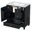 30" Bathroom Vanity With Sink, 1 Door With Shelf And 3 Drawers, Soft Close Door - Black - Image 14