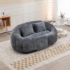 Contemporary Bean Bag Sofa Lazy Sofa Durable Comfort Lounger For Indoor & Outdoor Use - Gray - Image 9