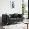 Chic Contemporary Loveseat - Gray - Image 4