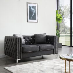 Chic Contemporary Loveseat - Gray