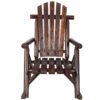 Wooden Porch Rocker Chair, Durable Wooden Porch Rocker Chair, Fir Log Rocking Chair, Patio Rockers For Outside, Garde - Brown - Image 2