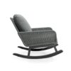 Contemporary Minimalist Wicker Rocking Chair & Soft Polyester Cushions And Durable Wooden Frame (Set of 2) - Gray - Image 6