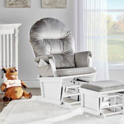 Madison - Glider And Ottoman - White