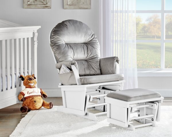Madison - Glider And Ottoman - White