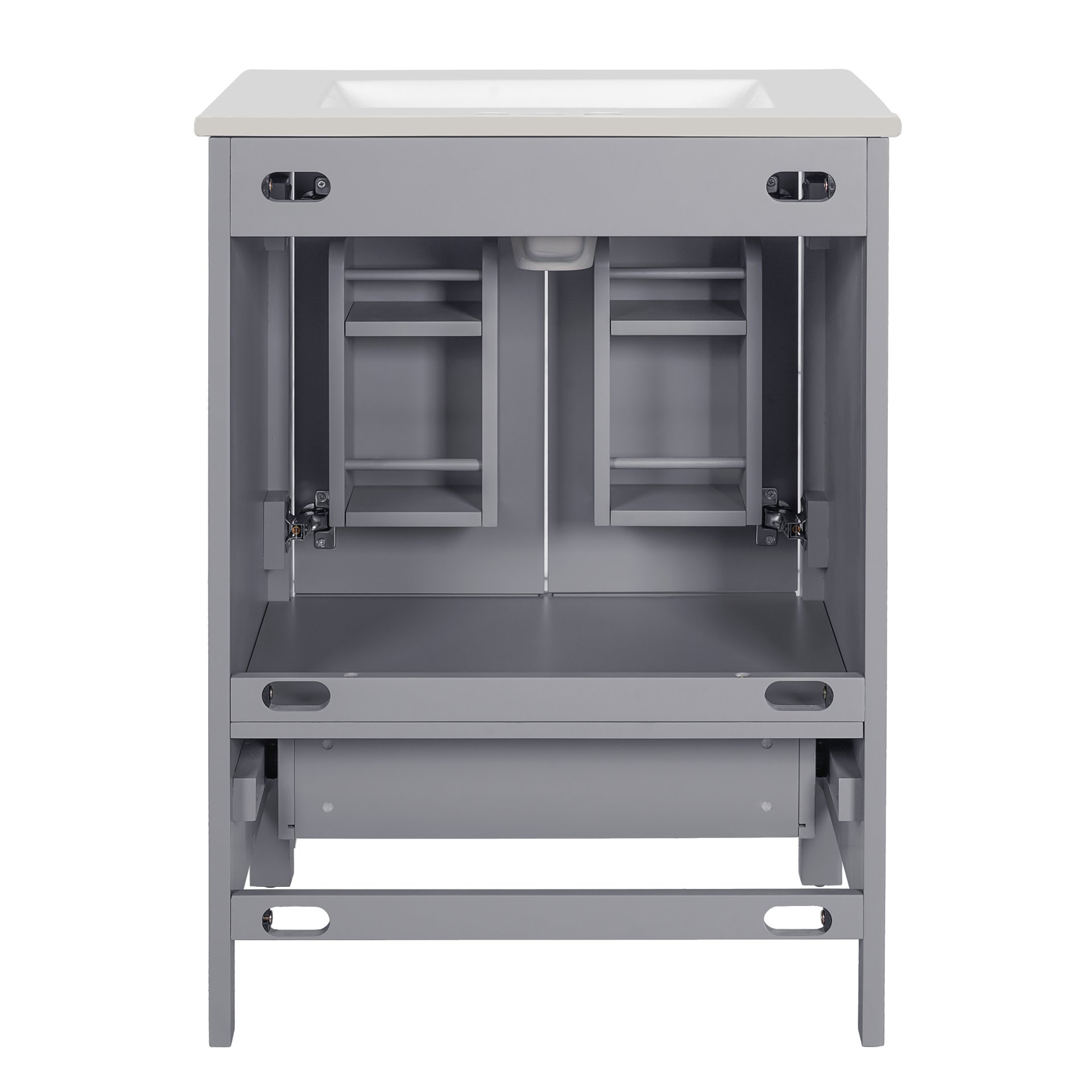 24" Bathroom Vanity With Integrated Undermount Sink, 2 Doors 1 Drawer, Soft Close Hinges, - Gray - Image 16